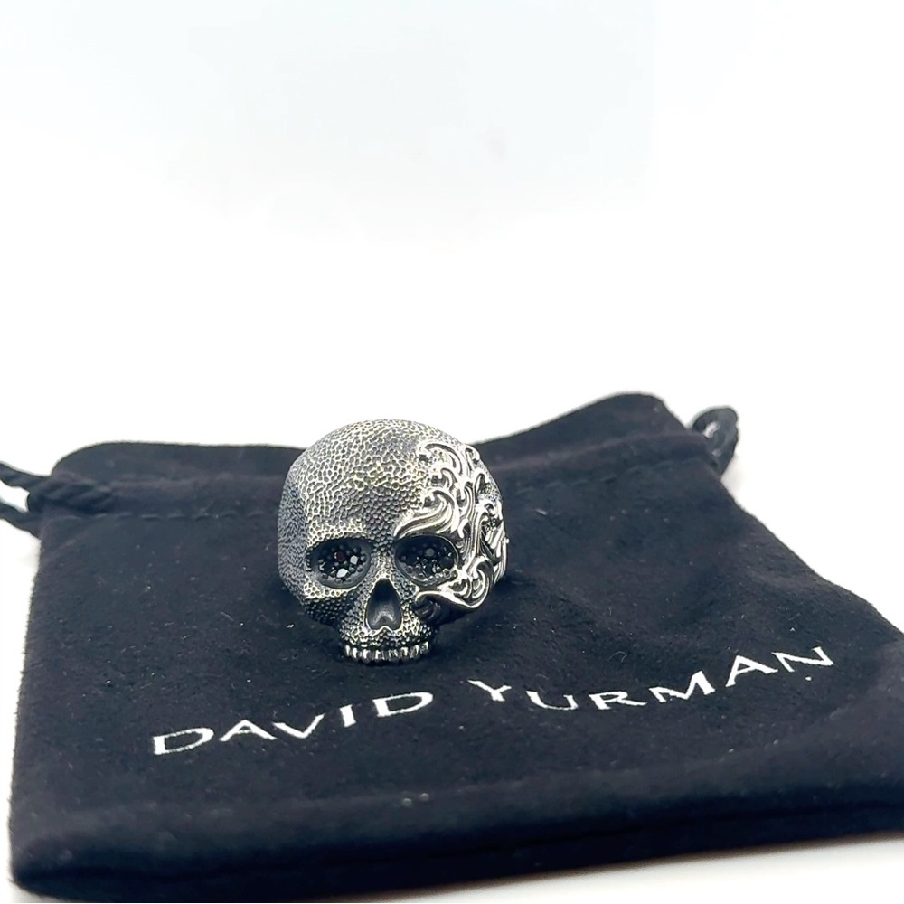 David Yurman Waves Skull Sterling Silver Ring | D.Y. Waves Collection sz11